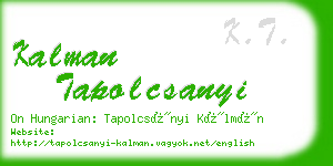 kalman tapolcsanyi business card